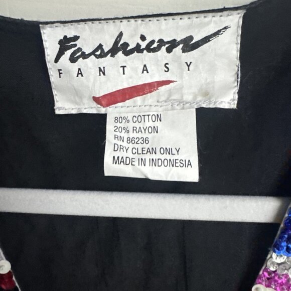 Vintage Sequin Beaded Costume Musical Instrument Tie Back Vest Guitar Trumpet - Picture 5 of 6